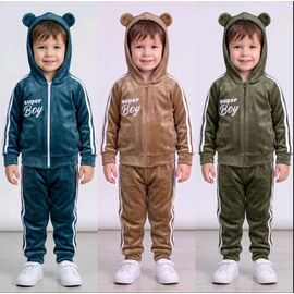 Костюм дитячий спортивний теплий на хлопчика SV079 khaki р.80-110 "WHITE" недорого оптом від прямого постачальника