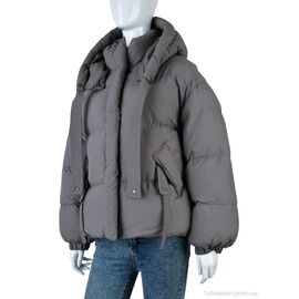 Фотография Куртка женская Зима 6607 grey (4 шт. р.сетка M-2XL) "Swit_odigu" недорого оптом от прямого поставщика
