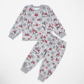 Піжама дитяча тепла на хлопчика 49-55-2 grey-red р.80-116 "Webi" недорого оптом від прямого постачальника