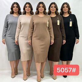 Фотография Платье тёплое женское 5057 mix р.46-50 "Estima" недорого оптом от прямого поставщика