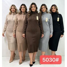 Фотография Платье тёплое женское 5030 mix р.46-50 "Estima" недорого оптом от прямого поставщика