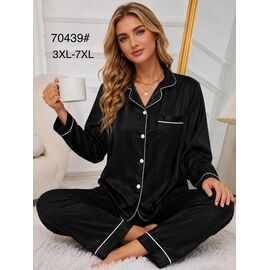 Фотография Пижама женская 70439 black р.3XL-7XL "Estima" недорого оптом от прямого поставщика