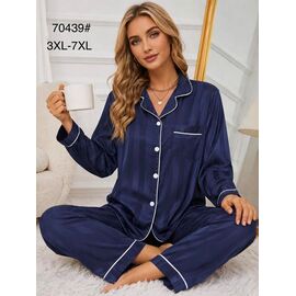 Фотография Пижама женская 70439 navy р.3XL-7XL "Estima" недорого оптом от прямого поставщика