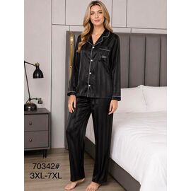 Фотография Пижама женская 70342 black р.3XL-7XL "Estima" недорого оптом от прямого поставщика