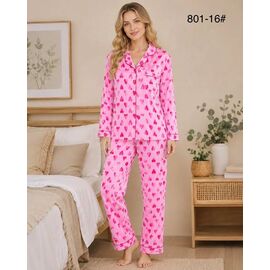 Фотография Пижама тёплая женская 801-16 pink р.S-2XL "Estima" недорого оптом от прямого поставщика