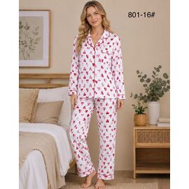 Фотография Пижама тёплая женская 801-16 white р.S-2XL "Estima" недорого оптом от прямого поставщика