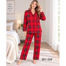 Фотография Пижама тёплая женская 801-20 red р.S-2XL "Estima" недорого оптом от прямого поставщика