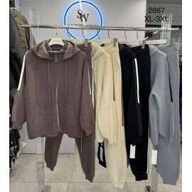 Фотография Костюм спортивный женский 2667 brown р.XL-3XL "Estima" недорого оптом от прямого поставщика