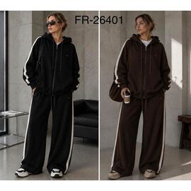 Фотография Костюм спортивный женский FR26401 black р.M-XL "Estima" недорого оптом от прямого поставщика