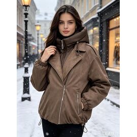 Куртка жіноча зимова 012-14 beige р.48-56 "Jacket" недорого оптом від прямого постачальника