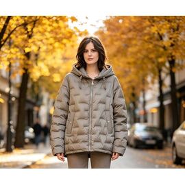 Куртка жіноча демісезонна 5218 beige р.46-54 "Jacket" недорого оптом від прямого постачальника