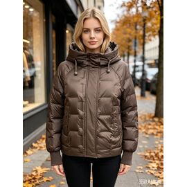 Куртка жіноча демісезонна 5633 brown р.46-54 "Jacket" недорого оптом від прямого постачальника