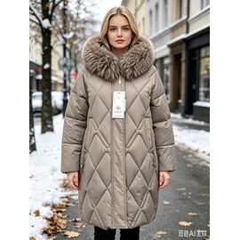 Фотография Куртка женская зимняя 7231 beige р.3XL-7XL "Jacket" недорого оптом от прямого поставщика
