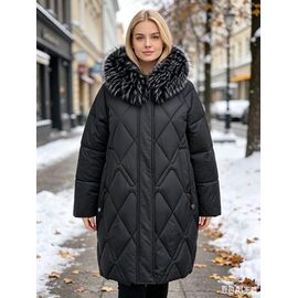 Фотография Куртка женская зимняя 7231 black р.3XL-7XL "Jacket" недорого оптом от прямого поставщика