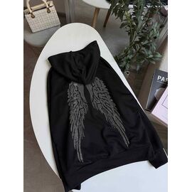 Худі жіноче 9091 black р.42-48 "LINDA" недорого оптом від прямого постачальника