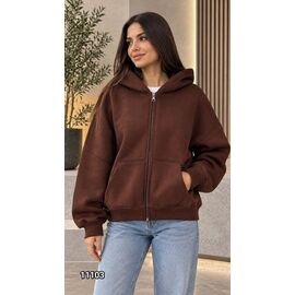 Кофта спортивна жіноча тепла 11103 brown р.46-52 "LOOK" недорого оптом від прямого постачальника