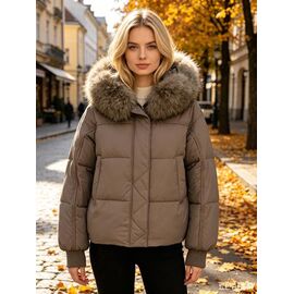 Фотография Куртка женская зимняя 123 d.beige р.46-54 "Jacket" недорого оптом от прямого поставщика