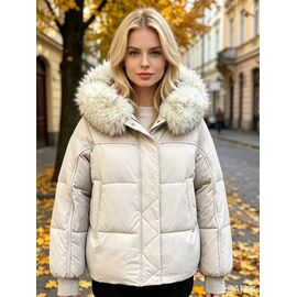 Фотография Куртка женская зимняя 123 l.beige р.46-54 "Jacket" недорого оптом от прямого поставщика
