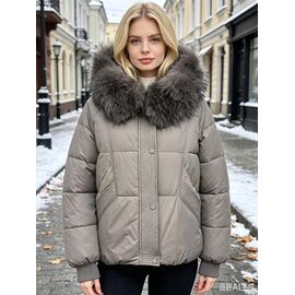 Фотография Куртка женская зимняя 5233 grey р.46-54 "Jacket" недорого оптом от прямого поставщика