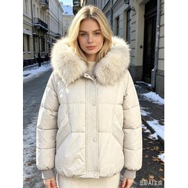 Фотография Куртка женская зимняя 5233 l.beige р.46-54 "Jacket" недорого оптом от прямого поставщика
