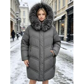 Фотография Куртка женская зимняя 7233 grey р.3XL-7XL "Jacket" недорого оптом от прямого поставщика