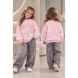 Фотография Свитер детский на девочку 8635-1 pink р.100-140 "Delfinka" недорого оптом от прямого поставщика