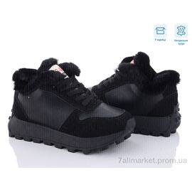 Кросівки жіночі модні Зима 2301 black (8 пар р.36-41) "Ok Shoes" недорого оптом від прямого постачальника