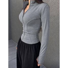 Кофта спортивна жіноча 1670 grey р.42-46 "BONJOUR" недорого оптом від прямого постачальника
