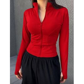 Кофта спортивна жіноча 1670 red р.42-46 "BONJOUR" недорого оптом від прямого постачальника