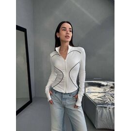 Кофта спортивна жіноча 1694 white р.42-46 "BONJOUR" недорого оптом від прямого постачальника
