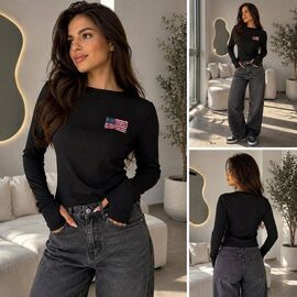 Светр жіночий 4271 black р.42-48 "BONJOUR" недорого оптом від прямого постачальника