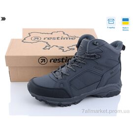 Черевики чоловічі стильні Зима PMZ23606 grey (8 пар р.41-45) "Restime" недорого оптом від прямого постачальника