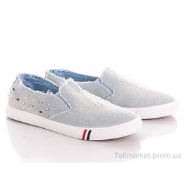 Сліпони жіночі тканинні Весна/осінь X-4 l.blue (8 пар р.36-40) "Class Shoes" недорого оптом від прямого постачальника