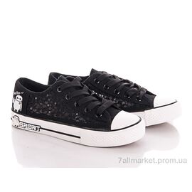 Кеди жіночі стильні Весна/осінь X-7 black (6 пар р.35-38) "Class Shoes" недорого оптом від прямого постачальника