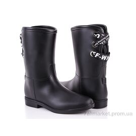 Гумове взуття жіноче Весна/осінь 608-1B черный (6 пар р.36-40) "Class Shoes" недорого оптом від прямого постачальника