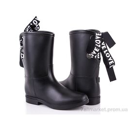 Гумове взуття жіноче Весна/осінь 608-1L черный (6 пар р.36-40) "Class Shoes" недорого оптом від прямого постачальника