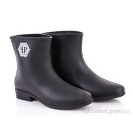 Гумове взуття жіноче Весна/осінь G01-PP черный (6 пар р.36-40) "Class Shoes" недорого оптом від прямого постачальника