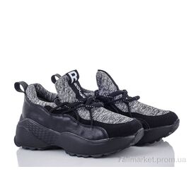 Кросівки жіночі модні Весна/осінь 18-10 черно-серый (6 пар р.36-40) "Class Shoes" недорого оптом від прямого постачальника