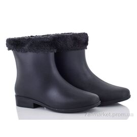 Гумове взуття жіноче Весна/осінь G01Y черный мех (6 пар р.36-40) "Class Shoes" недорого оптом від прямого постачальника