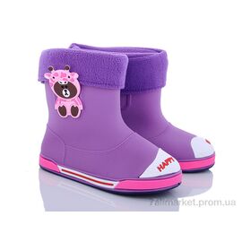 Фотография Резиновая обувь детская Весна/осень SZ932 фиолетовый (8 пар р.25-30) "Class Shoes" недорого оптом от прямого поставщика