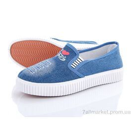 Сліпони жіночі тканинні Весна/осінь B5 голубой (6 пар р.36-40) "Class Shoes" недорого оптом від прямого постачальника