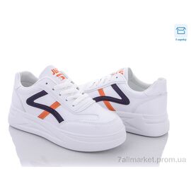 Кросівки жіночі модні Весна/осінь 568 белый синий (6 пар р.35-40) "КалориЯ" недорого оптом від прямого постачальника