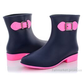 Гумове взуття жіноче Весна/осінь AG01 сине-розовый (6 пар р.36-40) "Class Shoes" недорого оптом від прямого постачальника