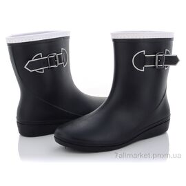 Гумове взуття жіноче Весна/осінь R818 черный (5 пар р.36-39) "Class Shoes" недорого оптом від прямого постачальника