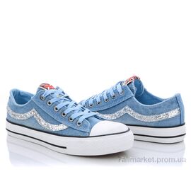 Кеди жіночі стильні Весна/осінь KX6 голубой (8 пар р.35-40) "Class Shoes" недорого оптом від прямого постачальника