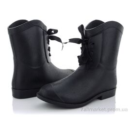 Гумове взуття жіноче Весна/осінь AB01 black (6 пар р.36-39) "Class Shoes" недорого оптом від прямого постачальника