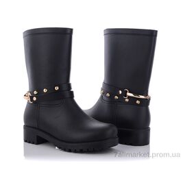 Гумове взуття жіноче Весна/осінь A707 черный (6 пар р.36-40) "Class Shoes" недорого оптом від прямого постачальника