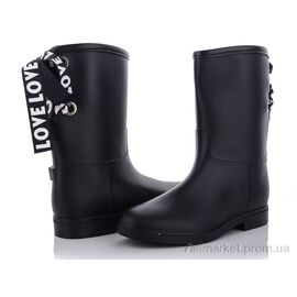 Гумове взуття жіноче Весна/осінь G08-W2 черный (6 пар р.36-40) "Class Shoes" недорого оптом від прямого постачальника