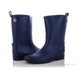 Гумове взуття жіноче Весна/осінь R608P синий (6 пар р.36-40) "Class Shoes" недорого оптом від прямого постачальника