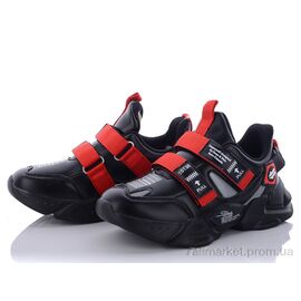 Кросівки дитячі модні Весна/осінь K207067 black (7 пар р.32-37) "Эльффей" недорого оптом від прямого постачальника